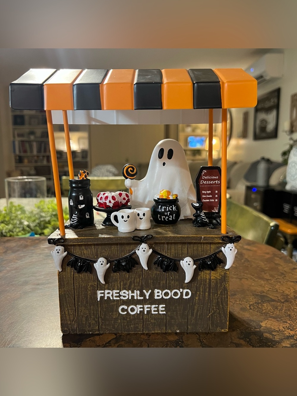 Halloween “Freshly Boo’d Coffee” Ghost Coffee Stand Cart - NEW